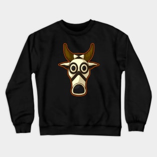 Ancient african aboriginal cow mask design Crewneck Sweatshirt